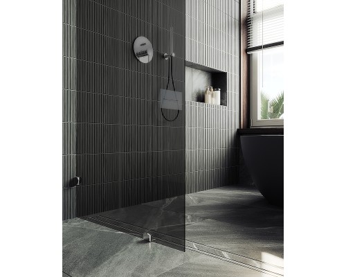 Душевая перегородка Maybah Glass MGD-275-4 890x1950 коннектор стена-стекло Хром глянцевый стекло графитовое