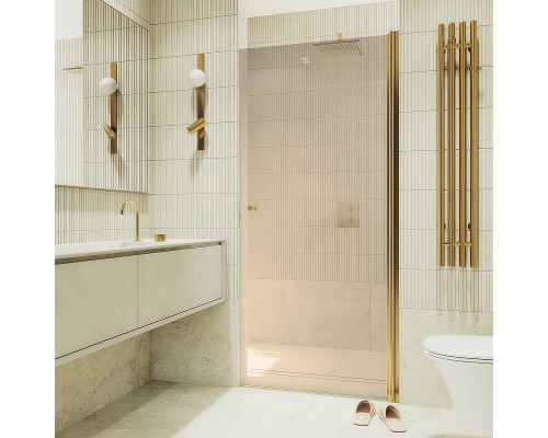 Душевая дверь Maybah Glass MGD-804-3 800x1980 на монопетле Золото стекло бронзовое
