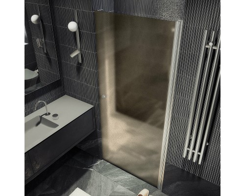 Душевая дверь Maybah Glass MGD-811-5 900x1980 на монопетле Хром матовый стекло бронзовое матовое