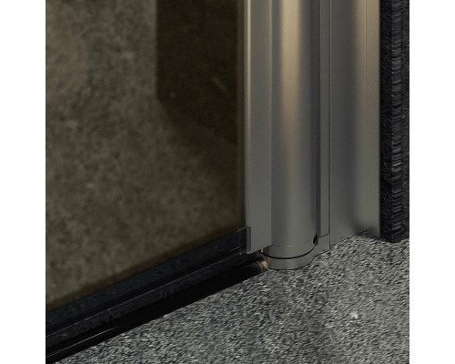 Душевая дверь Maybah Glass MGD-811-5 900x1980 на монопетле Хром матовый стекло бронзовое матовое