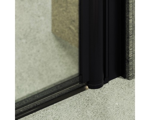 Душевая дверь Maybah Glass MGD-814-6 900x1980 на монопетле Черный стекло сатиновое