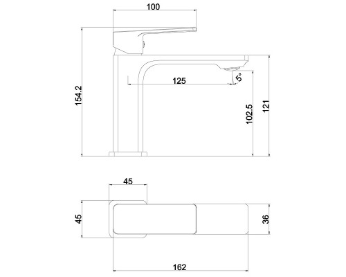 Смеситель для раковины beWash Eterne BVMM0BS447 Хром
