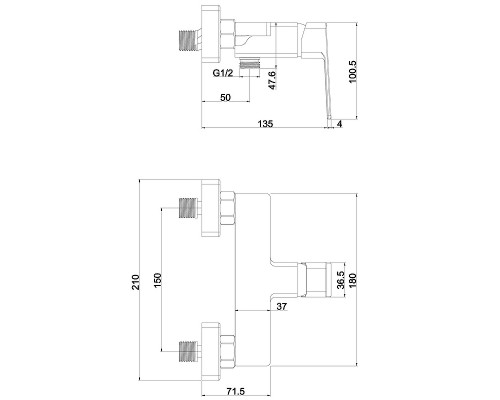 Смеситель для душа beWash Eterne BVMM0SH447 Хром