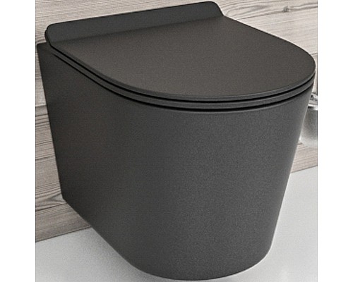 Унитаз beWash Aldo BKWHR101480 подвесной Черный матовый с сиденьем Микролифт