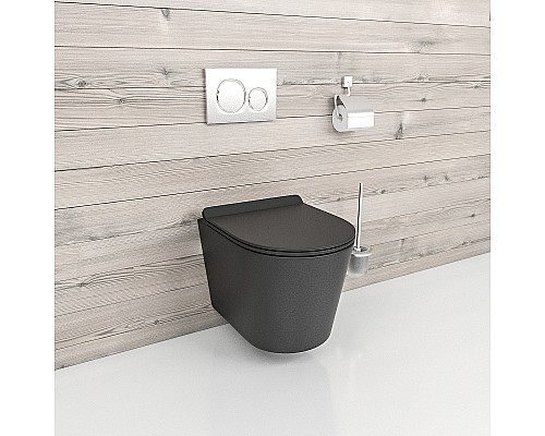 Унитаз beWash Aldo BKWHR101480 подвесной Черный матовый с сиденьем Микролифт