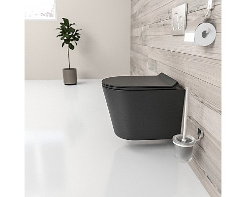 Унитаз beWash Aldo BKWHR101480 подвесной Черный матовый с сиденьем Микролифт