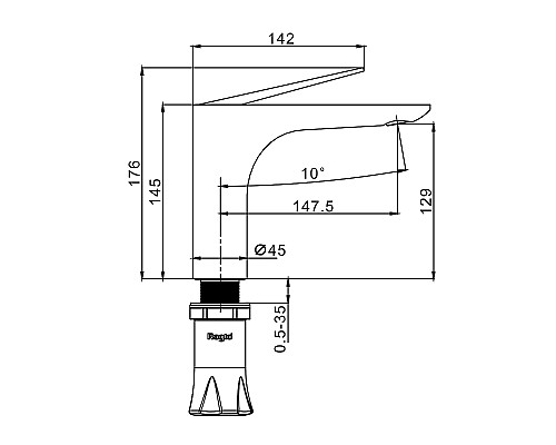 Смеситель для раковины Raglo R21.10.06 Черный матовый