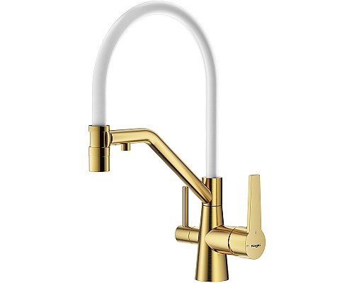 Смеситель для кухни Raglo R80.62.03 Золото матовое Белый