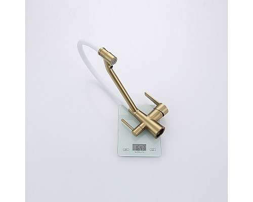 Смеситель для кухни Raglo R80.62.03 Золото матовое Белый