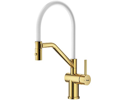 Смеситель для кухни Raglo R86.41.03 Золото матовое Белый