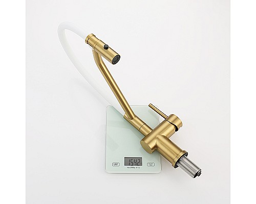 Смеситель для кухни Raglo R86.41.03 Золото матовое Белый