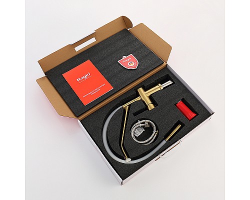 Смеситель для кухни Raglo R86.41.03 Золото матовое Белый