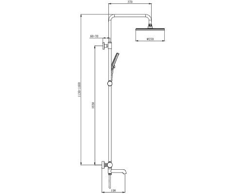 Душевая система Raglo R20.24.06 Черная матовая