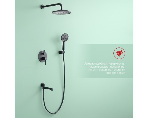 Душевая система Raglo R20.27.06 Черная матовая