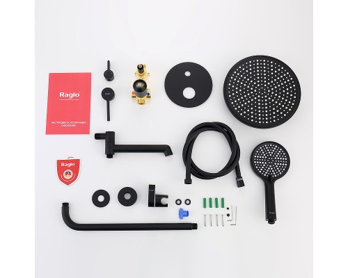 Душевая система Raglo R20.27.06 Черная матовая