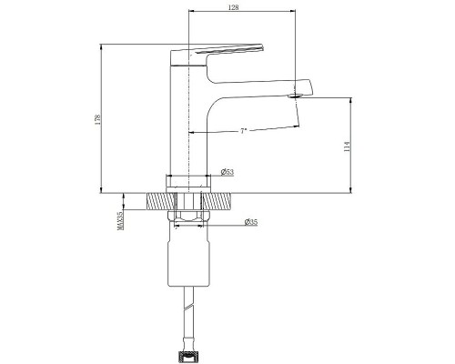 Смеситель для раковины Splenka S50.10.06 Черный матовый