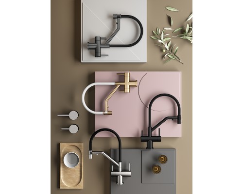 Смеситель для кухни Splenka S70.62.03 Золото матовое Белый