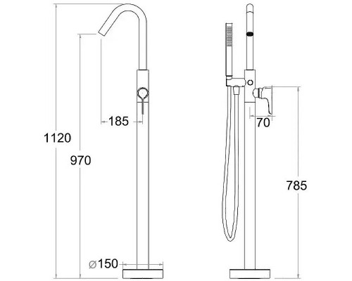 Смеситель для ванны Boch Mann Sella B BM9635 Черный матовый