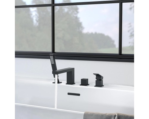 Смеситель на борт ванны Aquatek Либра AQ1648MB Черный матовый