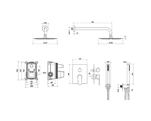 Душевая система Aquatek Оберон AQ1272CR Хром