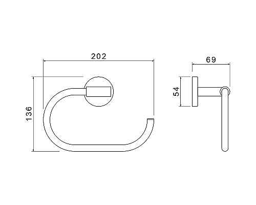 Полотенцедержатель Aquatek Оберон AQ4221MB Черный матовый