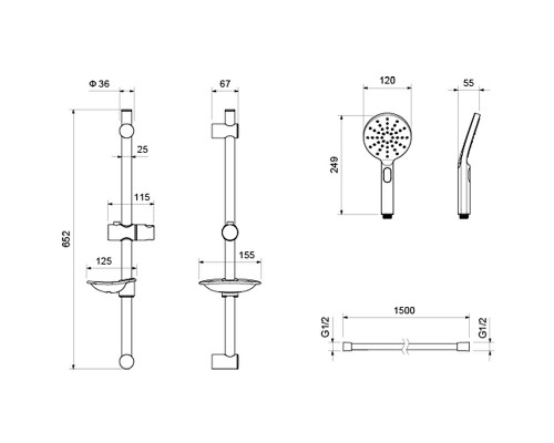 Смеситель для душа Aquatek Оберон AQ1232CR Хром