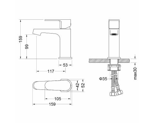 Смеситель для раковины Aquatek Оберон AQ1210MB Черный матовый
