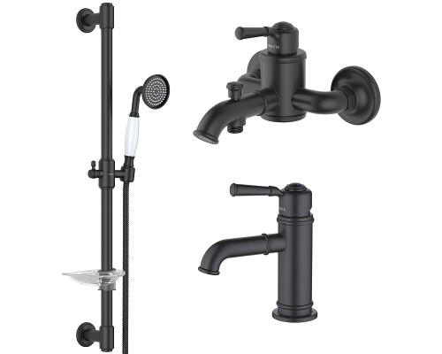 Комплект смесителей Aquatek Классик AQ1530MB Черный матовый