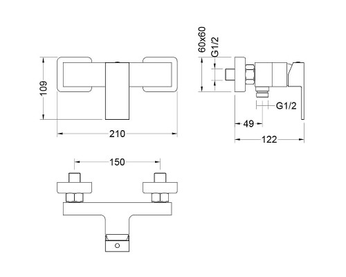 Смеситель для душа Aquatek Либра AQ1632MB Черный матовый