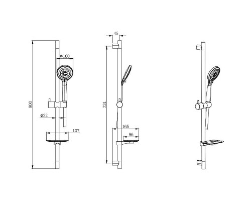 Смеситель для ванны Aquatek Вега AQ1033MB универсальный Черный матовый