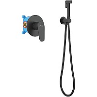 Гигиенический душ со смесителем Aquatek Бетта AQ1119MB Черный матовый