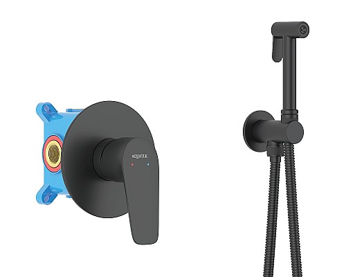Гигиенический душ со смесителем Aquatek Бетта AQ1119MB Черный матовый