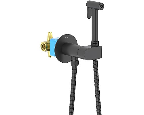 Гигиенический душ со смесителем Aquatek Оберон AQ1024MB Черный матовый