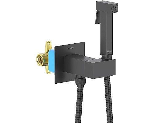 Гигиенический душ со смесителем Aquatek Лира AQ1025MB Черный матовый