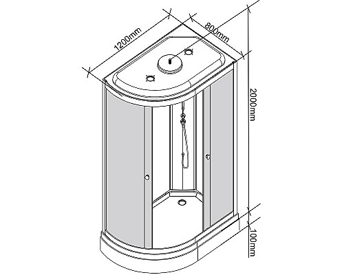 Душевая кабина Parly Classic Эконом 120x80 R EC1231R 9338 без гидромассажа
