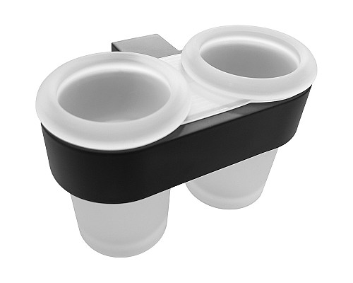 Стакан для зубных щеток Altasan Лотос ЛТ42ЧМ двойной Черный матовый