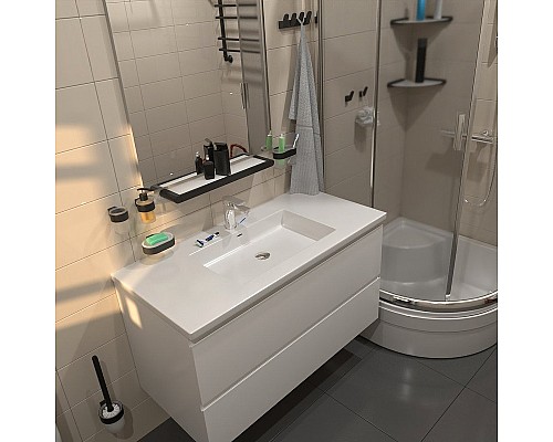 Стеклянная полка Altasan Лотос ЛТ70ЧМ Черная матовая