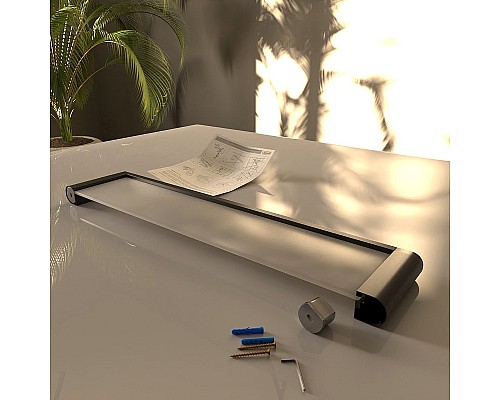 Стеклянная полка Altasan Лотос ЛТ70ЧМ Черная матовая