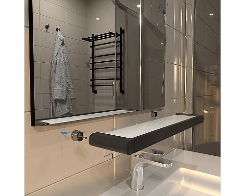 Стеклянная полка Altasan Лотос ЛТ70ЧМ Черная матовая