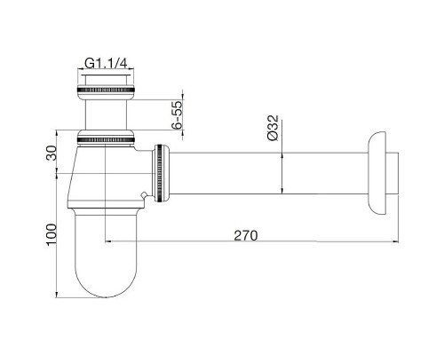 Сифон для раковины Webert AC0021010 Золото