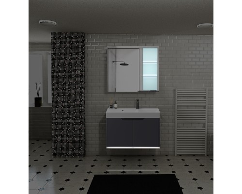 Комплект мебели для ванной Ceruttispa Maiella 60 10036 подвесной Темно-серый