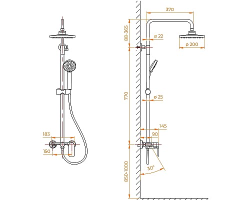 Душевая система RGW Shower Panels SP-26B 59140126-04 Черная Душевая система RGW Shower Panels SP-26B 59140126-04 Черная