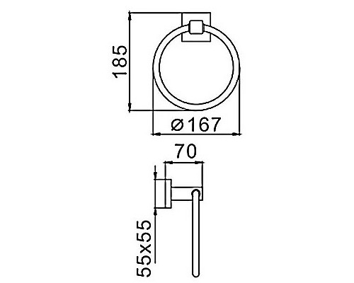 Кольцо для полотенец Haiba HB8904 Черное матовое