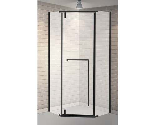 Душевой уголок Esbano Surf 90x90 профиль Черный стекло прозрачное