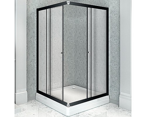 Душевой уголок Radomir Дрим 90x90 1-03-6-0-0-1180 профиль Черный стекло прозрачное