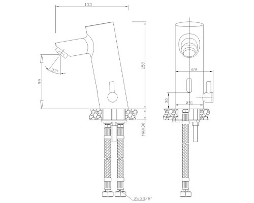 Смеситель для раковины Nofer 07261M.N Черный