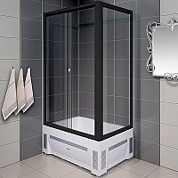 Душевой уголок Radomir Верчелли 120x80 L 1-03-6-1-0-0130 профиль Черный стекло прозрачное