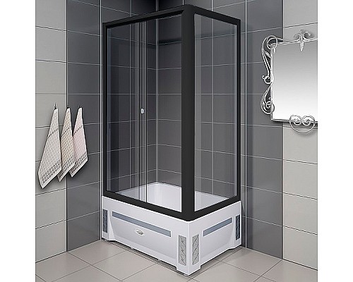 Душевой уголок Radomir Верчелли 120x80 L 1-03-6-1-0-0130 профиль Черный стекло прозрачное