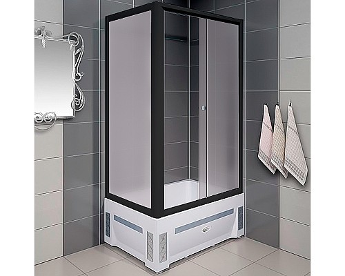 Душевой уголок Radomir Верчелли 120x80 R 1-03-6-2-0-0131 профиль Черный стекло матовое