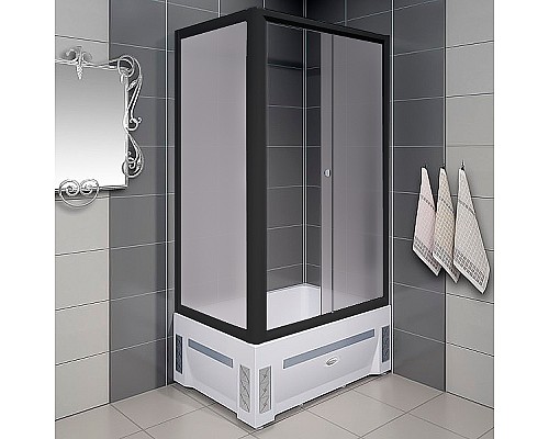 Душевой уголок Radomir Верчелли 120x80 R 1-03-6-2-0-0131 профиль Черный стекло матовое